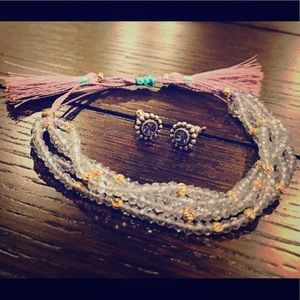 Lavender Bracelet from Bali + Brighton Earrings